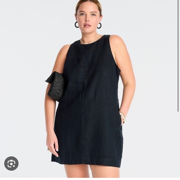 J. Crew Dresses & Skirts - Black linen button back dress